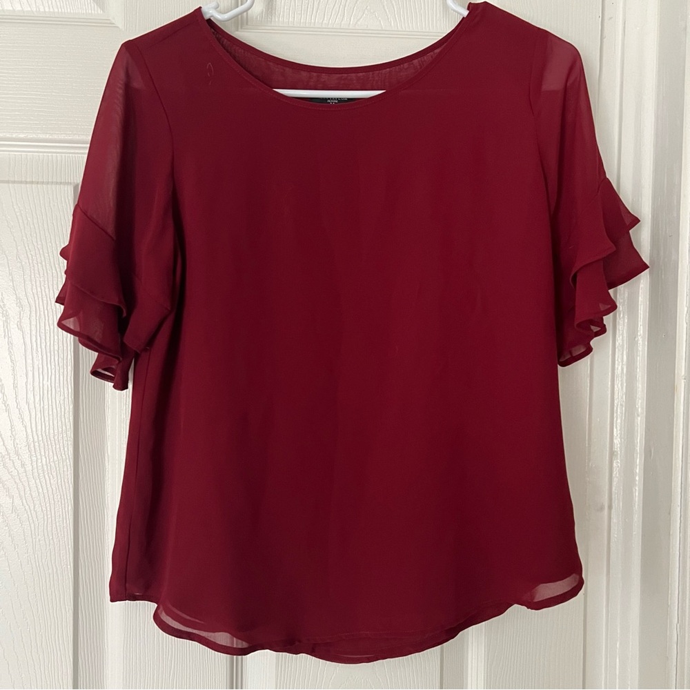 Elegant Burgundy Women's Top Ann Taylor XS Petite
